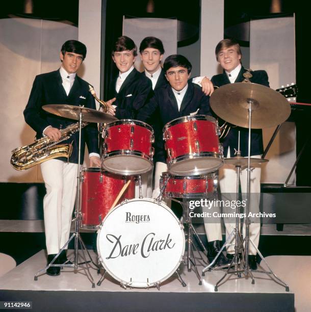 Photo of Rick HUXLEY and Dave CLARK and DAVE CLARK FIVE and Denis PAYTON and Lenny DAVIDSON and Mike SMITH; L-R Denis Payton, Rick Huxley, Mike...