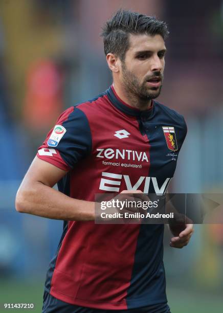 Miguel Veloso of Genoa CFC looks on during the serie A match between Genoa CFC and Udinese Calcio at Stadio Luigi Ferraris on January 28, 2018 in...