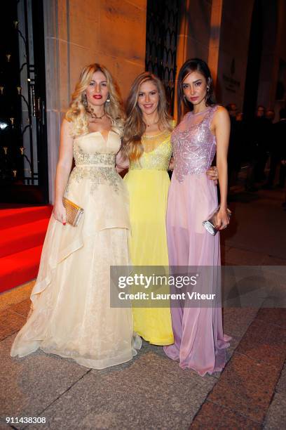 Socialite Hofit Golan, Blogger Maja Malnar and Actress Patricia Contreras arrive at the 41st "The Best" Award Ceremony as part of Paris Fashion Week...