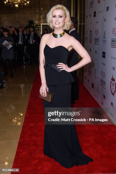 Laura-Jean Marsh arriving for the London Critics' Circle Film Awards at the May Fair Hotel, in London.