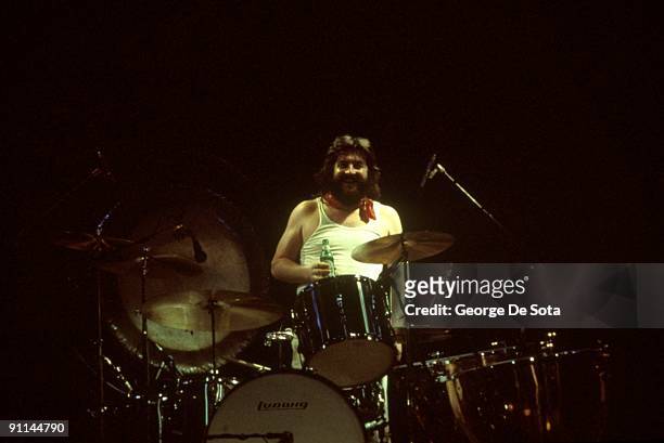 Photo of John BONHAM and LED ZEPPELIN, John Bonham performing live onstage, behind drums