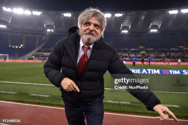 President of Sampdoria Massimo Ferrero during the Serie A match between Roma and Sampdoria at Olympic Stadium, Roma, Italy on 28 January 2018.