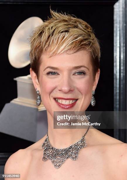 Recording artist Sara Caswell attends the 60th Annual GRAMMY Awards at Madison Square Garden on January 28, 2018 in New York City.