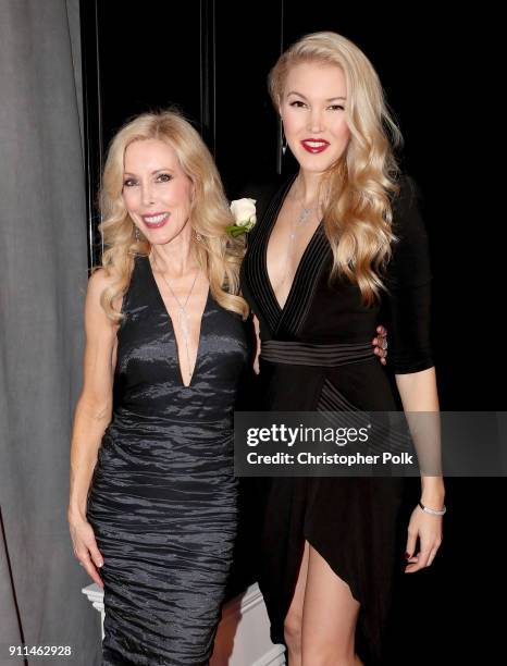 Kimberly Woolen and singer Ashley Campbell, wife and daughter of GRAMMY nominee Glen Campbell, attend the 60th Annual GRAMMY Awards at Madison Square...