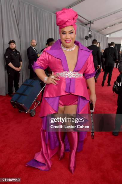 Personality PatrickStarrr attends the 60th Annual GRAMMY Awards at Madison Square Garden on January 28, 2018 in New York City.