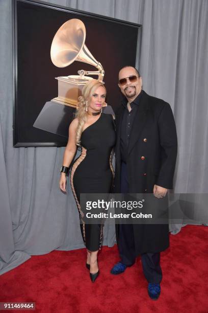 Actress Coco Austin and recording artist Ice-T attends the 60th Annual GRAMMY Awards at Madison Square Garden on January 28, 2018 in New York City.