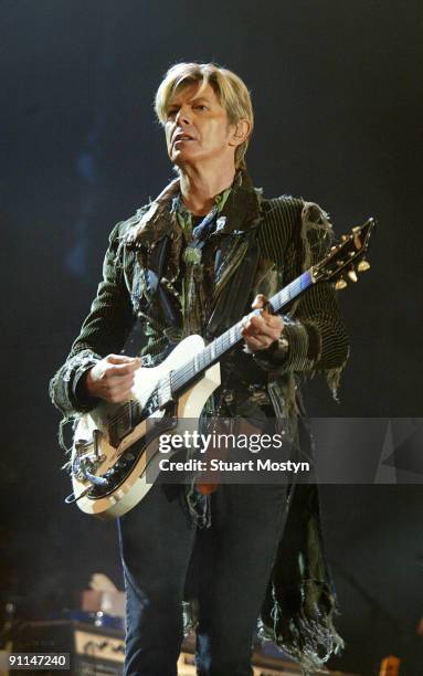 Photo of IOW FEST/STUART MOSTYN, David Bowie performs live on stage and headlines at Isle of Wight Festival Sunday 13 June 2004