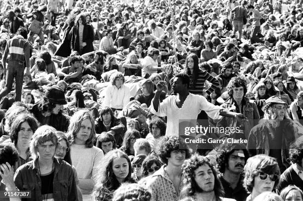 Photo of FESTIVALS, Hippy fans in the audience at Weeley Festival, hippes, festivals
