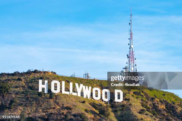 letrero de hollywood - hollywood hills fotografías e imágenes de stock