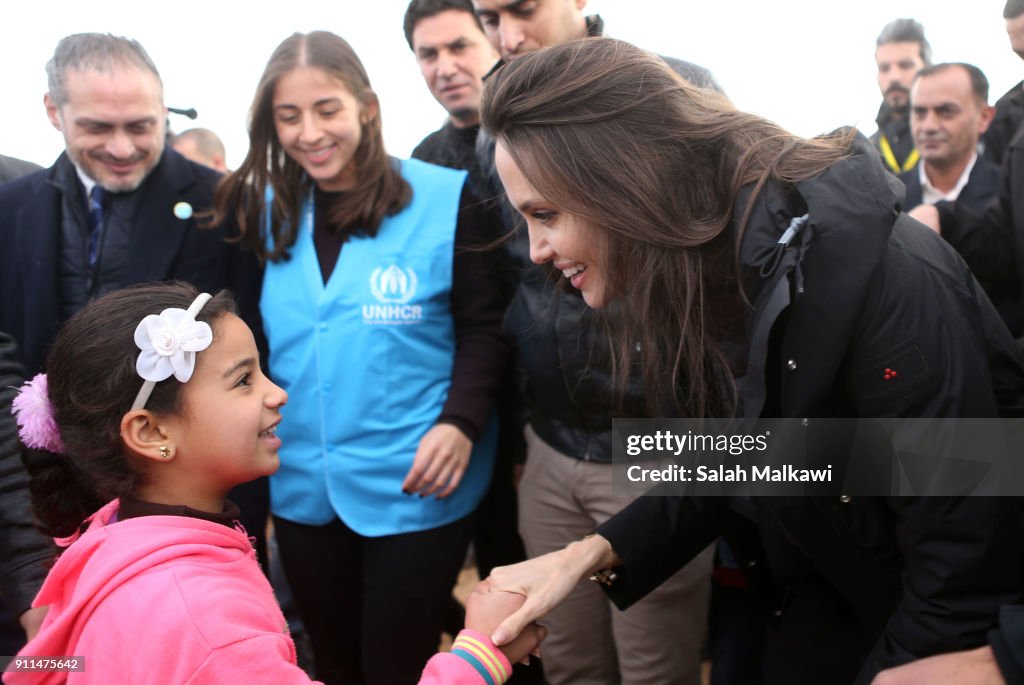 JOR: Angelina Jolie Visits Zaatari Refugees Camp