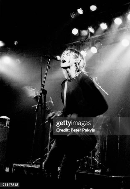 25th NOVEMBER: Kurt Cobain from American rock band Nirvana performs live on stage at Paradiso in Amsterdam, Netherlands on 25th November 1991.