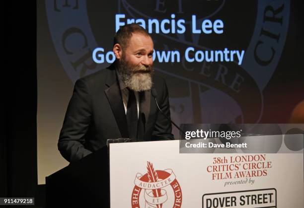Francis Lee, winner of The Philip French Award for Breakthrough Filmmaker for "God's Own Country", attends the London Film Critics' Circle Awards...