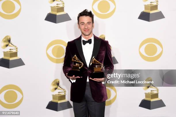 Music producer Justin Hurwitz, winner of the Best Compilation Soundtrack for Visual Media award for 'La La Land' and Best Score Soundtrack for Visual...