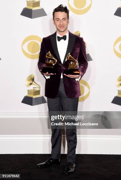 Music producer Justin Hurwitz, winner of the Best Compilation Soundtrack for Visual Media award for 'La La Land' and Best Score Soundtrack for Visual...