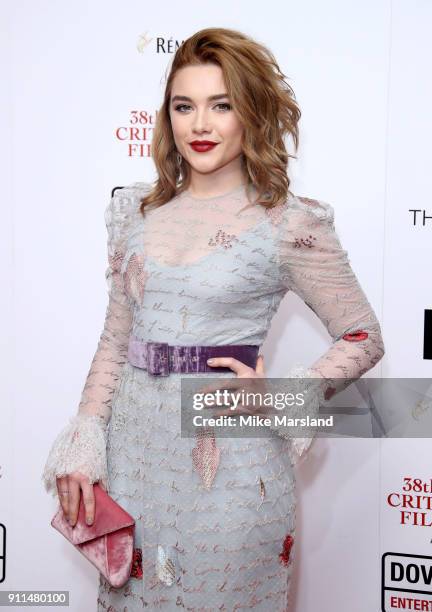 Florence Pugh attends the London Film Critics Circle Awards 2018 at The Mayfair Hotel on January 28, 2018 in London, England.