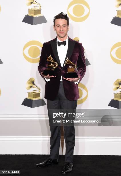 Music producer Justin Hurwitz, winner of the Best Compilation Soundtrack for Visual Media award for 'La La Land' and Best Score Soundtrack for Visual...