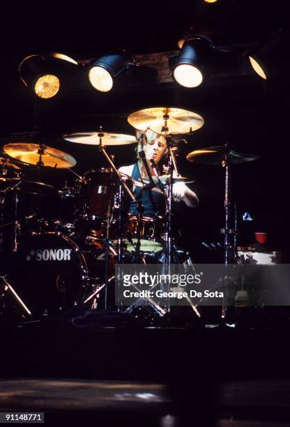 Photo of AC/DC and AC DC and Phil RUDD; Drummer Phil Rudd performing on stage