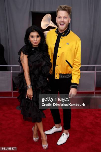 Recording artists Kirstin Maldonado and Scott Hoying of Pentatonix attend the 60th Annual GRAMMY Awards at Madison Square Garden on January 28, 2018...