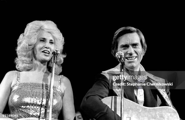 Photo of George JONES and Tammy WYNETTE, L-R. Tammy Wynette, George Jones