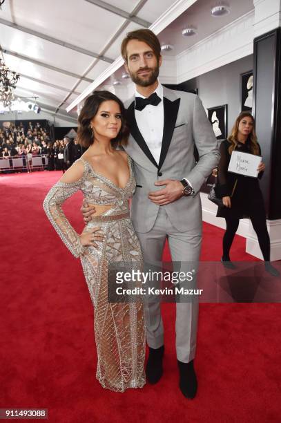 Recording artists Maren Morris and Ryan Hurd attend the 60th Annual GRAMMY Awards at Madison Square Garden on January 28, 2018 in New York City.