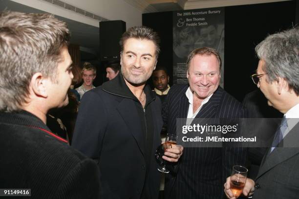 Photo of Award Recipient: Michael Parkinson; L-R. George Michael, Gary Farrow at Music Industry Trust Dinner