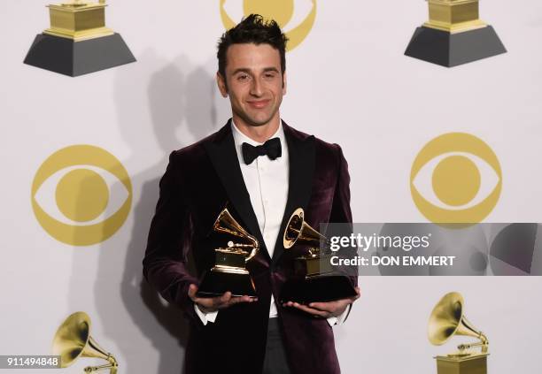 Music producer Justin Hurwitz, winner of the Best Compilation Soundtrack for Visual Media award for 'La La Land' and Best Score Soundtrack for Visual...