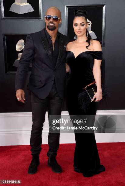 Actors Shemar Moore and Anabelle Acosta attend the 60th Annual GRAMMY Awards at Madison Square Garden on January 28, 2018 in New York City.