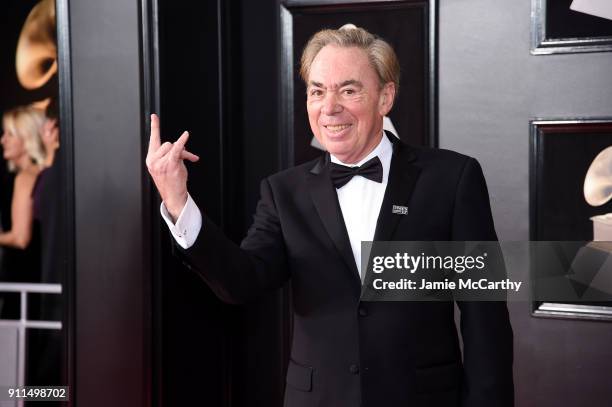 Composer Andrew Lloyd Webber attends the 60th Annual GRAMMY Awards at Madison Square Garden on January 28, 2018 in New York City.