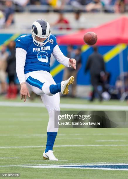 Los Angeles Rams punter Johnny Hekker During the NFL Pro Bowl match between the AFC & NFC on January 28, 2018 at Camping World Stadium in Orlando, FL.