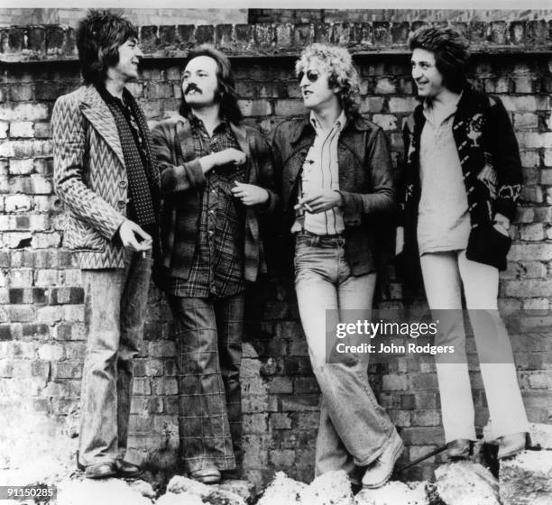 Photo of Rick WILLS and Steve MARRIOTT and SMALL FACES and Kenney JONES and Ian McLAGAN; L-R: Ian McLagan, Steve Marriott, Rick Wills, Kenney Jones,...