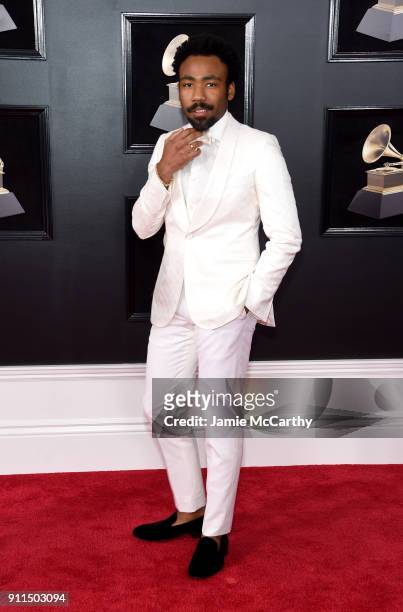 Recording artist Donald Glover aka Childish Gambino attends the 60th Annual GRAMMY Awards at Madison Square Garden on January 28, 2018 in New York...