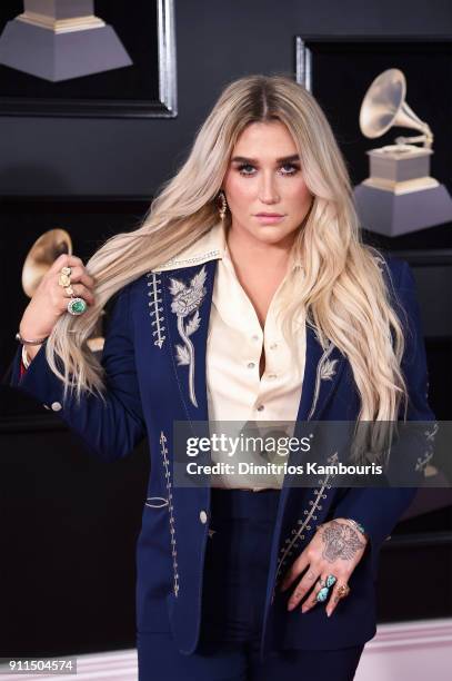 Kesha attends the 60th Annual GRAMMY Awards at Madison Square Garden on January 28, 2018 in New York City.