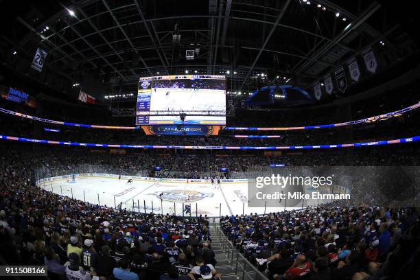 General view of the atmosphere during the first half of the 2018 Honda NHL All-Star Game between the Atlantic Division and the Pacific Divison at...