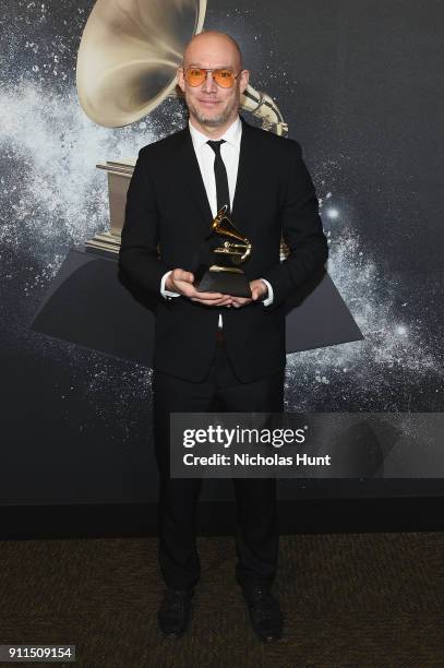 Recording artist Scott Devendorf of The National, winner of Best Alternative Music Album for 'Sleep Well Beast' poses backstage at the Premiere...