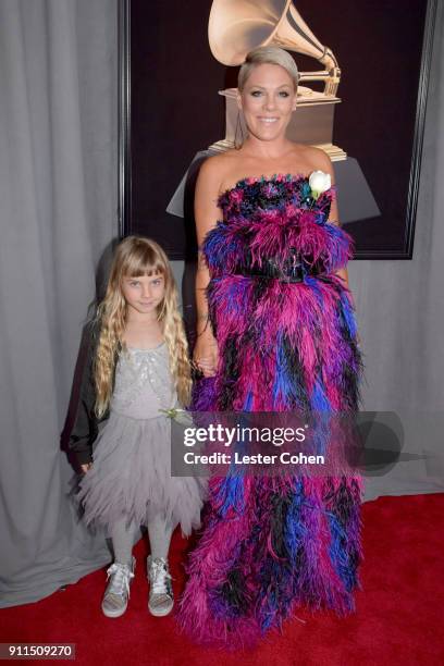 Willow Sage Hart and recording artist Pink attend the 60th Annual GRAMMY Awards at Madison Square Garden on January 28, 2018 in New York City.