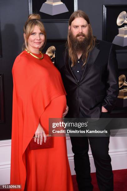 Recording artists Morgane Stapleton and Chris Stapleton attend the 60th Annual GRAMMY Awards at Madison Square Garden on January 28, 2018 in New York...