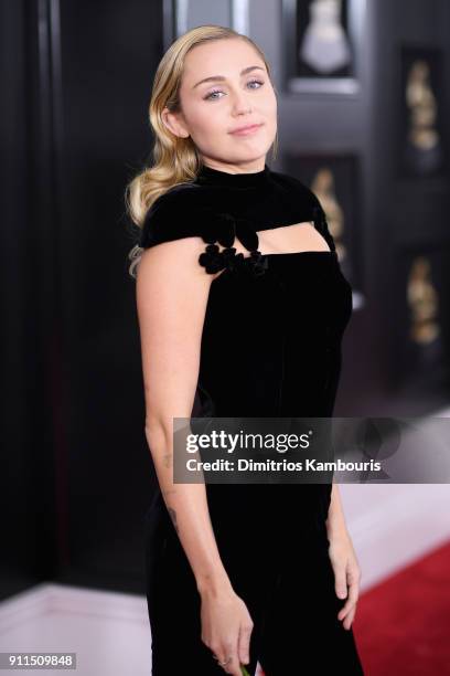 Recording artist Miley Cyrus attends the 60th Annual GRAMMY Awards at Madison Square Garden on January 28, 2018 in New York City.