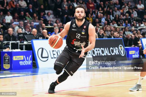 Stefano Gentile of Segafredo in action during the LBA Lega Basket of Serie A match between Virtus Segafredo Bologna and Aquila Dolomiti Energia...