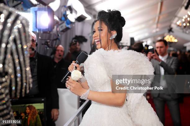 Recording artist Cardi B attends the 60th Annual GRAMMY Awards at Madison Square Garden on January 28, 2018 in New York City.