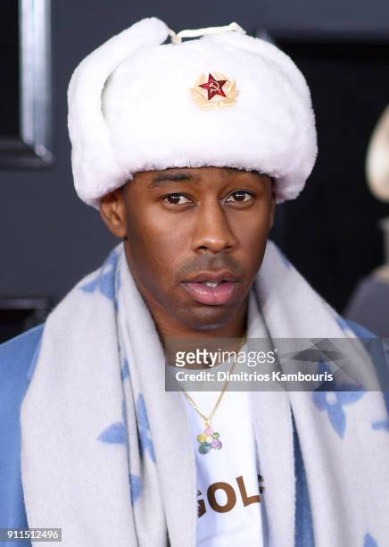 Recording artist Tyler, The Creator attends the 60th Annual GRAMMY Awards at Madison Square Garden on January 28, 2018 in New York City.