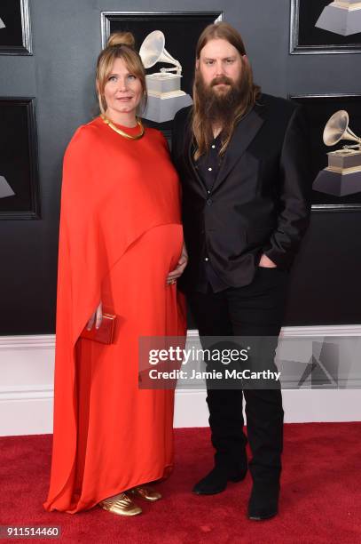 Recording artists Morgane Stapleton and Chris Stapleton attend the 60th Annual GRAMMY Awards at Madison Square Garden on January 28, 2018 in New York...