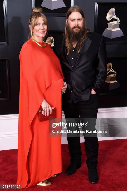 Recording artists Morgane Stapleton and Chris Stapleton attend the 60th Annual GRAMMY Awards at Madison Square Garden on January 28, 2018 in New York...