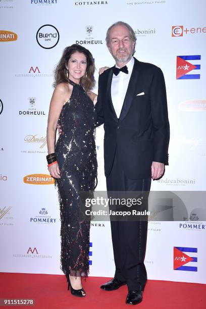 Alessandra Repini and Arturo Artom attend the Alessandro Martorana Party on January 28, 2018 in Milan, Italy.