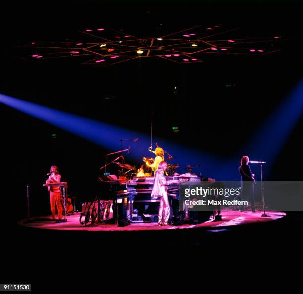 Photo of YES and Steve HOWE and Jon ANDERSON and Rick WAKEMAN and Chris SQUIRE, L-R Steve Howe, Jon Anderson , Rick Wakeman and Chris Squire...