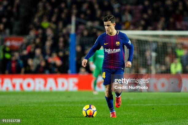 Phillip Couthino from Brasil of FC Barcelona during La Liga match between FC Barcelona v Alaves at Camp Nou Stadium in Barcelona on 28 of January,...