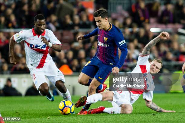 Phillip Couthino from Brasil of FC Barcelona during La Liga match between FC Barcelona v Alaves at Camp Nou Stadium in Barcelona on 28 of January,...