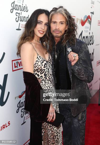 Chelsea Tyler and Steven Tyler at Steven Tyler and Live Nation presents Inaugural Janie's Fund Gala & GRAMMY Viewing Party at Red Studios on January...