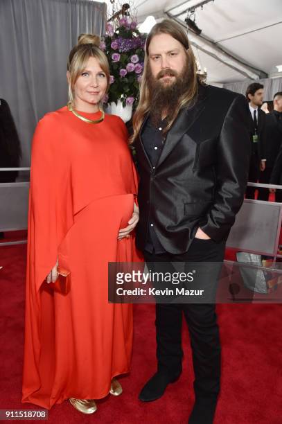 Recording artists Morgane Stapleton and Chris Stapleton attend the 60th Annual GRAMMY Awards at Madison Square Garden on January 28, 2018 in New York...