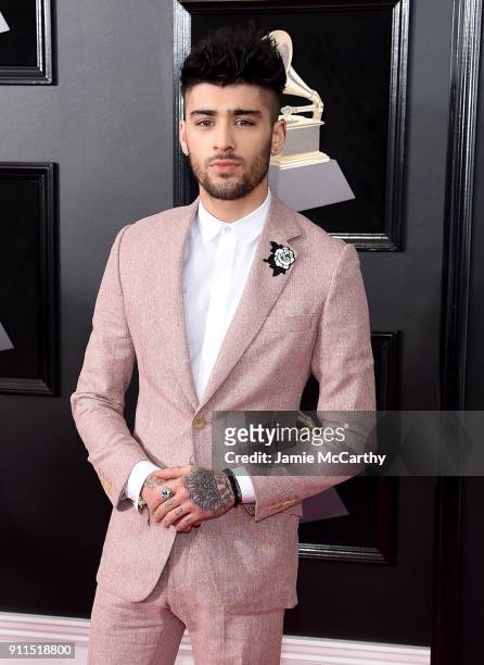 Recording artist Zayn Malik attends the 60th Annual GRAMMY Awards at Madison Square Garden on January 28, 2018 in New York City.