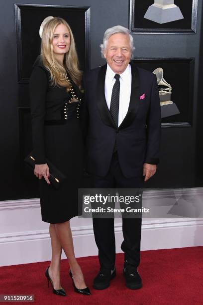 Of the New England Patriots Robert Kraft and Ricki Noel Lander attend the 60th Annual GRAMMY Awards at Madison Square Garden on January 28, 2018 in...